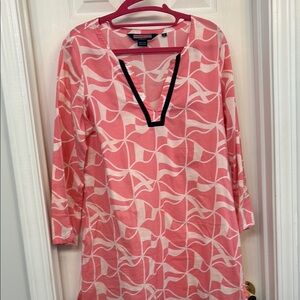 Vineyard Vines Pink and White Swim Coverup